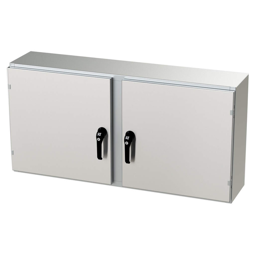 NEMA 4X Enclosure, Wallmount, 24" H x 48" W x 10" D, 304 Stainless Steel