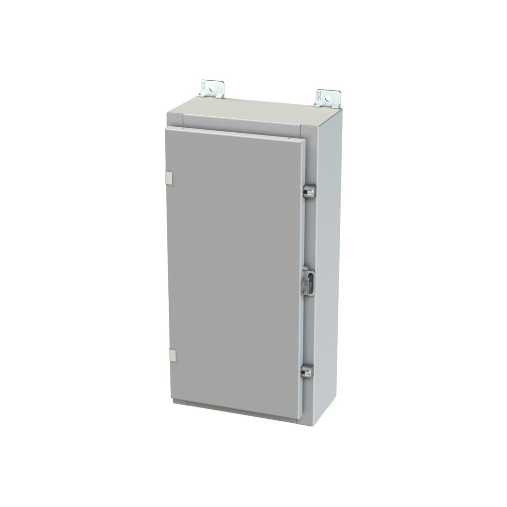 NEMA 3R, 4, 12 Enclosure, Wallmount, 24" H x 12" W x 6" D, Carbon Steel, Powder Coat gray