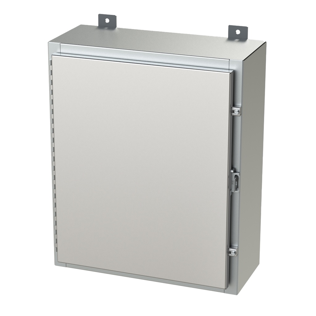 NEMA 4X Enclosure, Wallmount, 24" H x 20" W x 8" D, 304 Stainless Steel