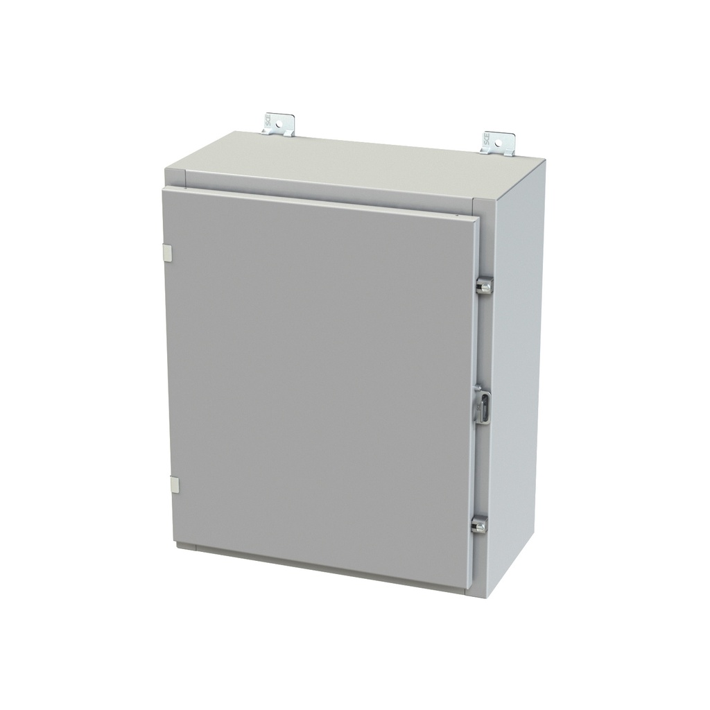 NEMA 3R, 4, 12 Enclosure, Wallmount, 24" H x 20" W x 10" D, Carbon Steel, Powder Coat gray