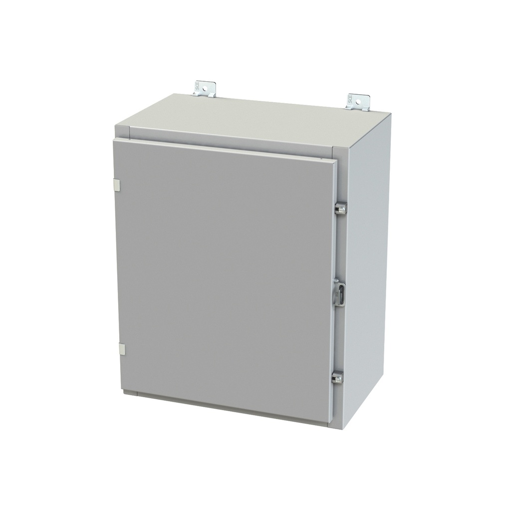 NEMA 3R, 4, 12 Enclosure, Wallmount, 24" H x 20" W x 12" D, Carbon Steel, Powder Coat gray