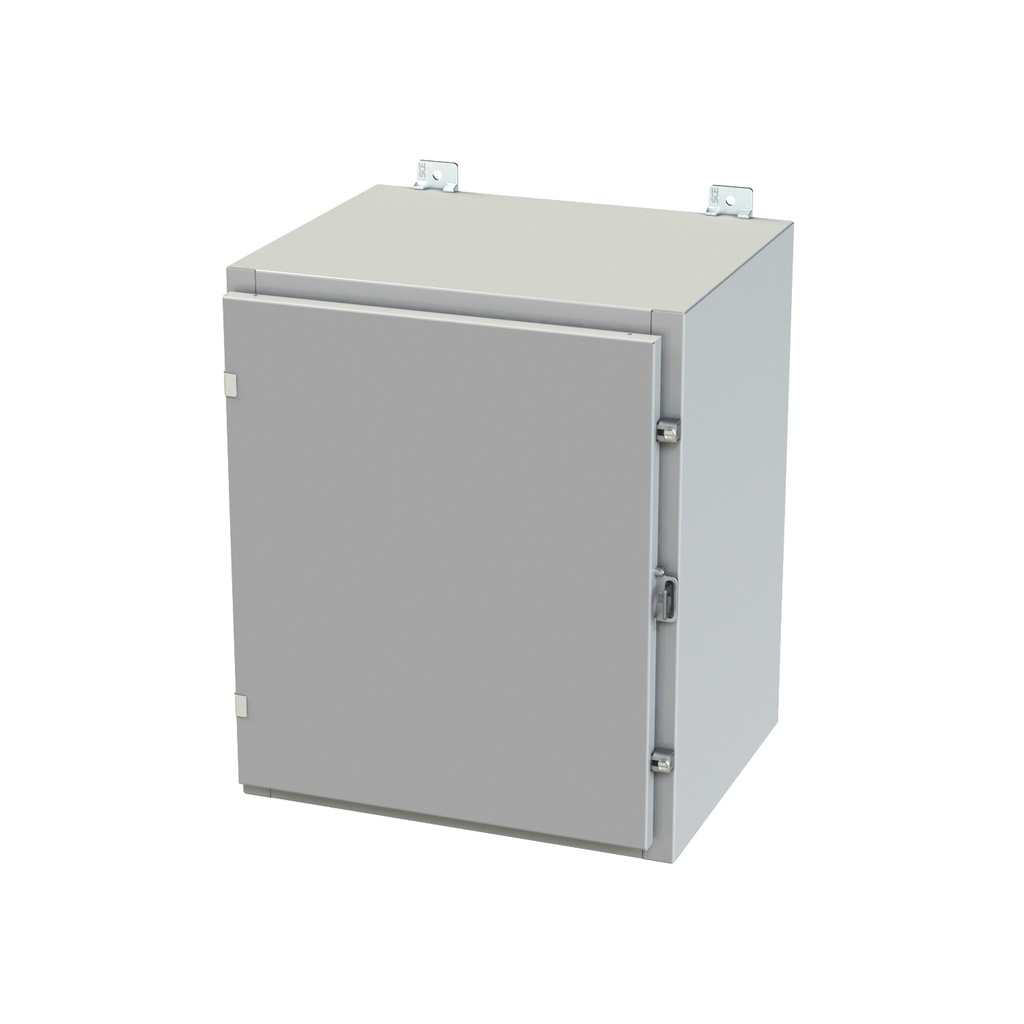 NEMA 3R, 4, 12 Enclosure, Wallmount, 24" H x 20" W x 16" D, Carbon Steel, Powder Coat gray