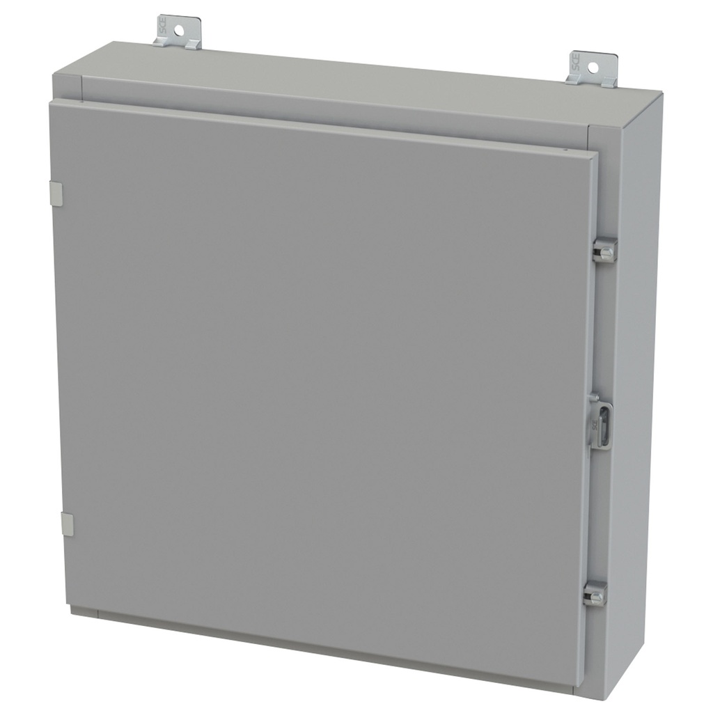 NEMA 3R, 4, 12 Enclosure, Wallmount, 24" H x 24" W x 6" D, Carbon Steel, Powder Coat gray