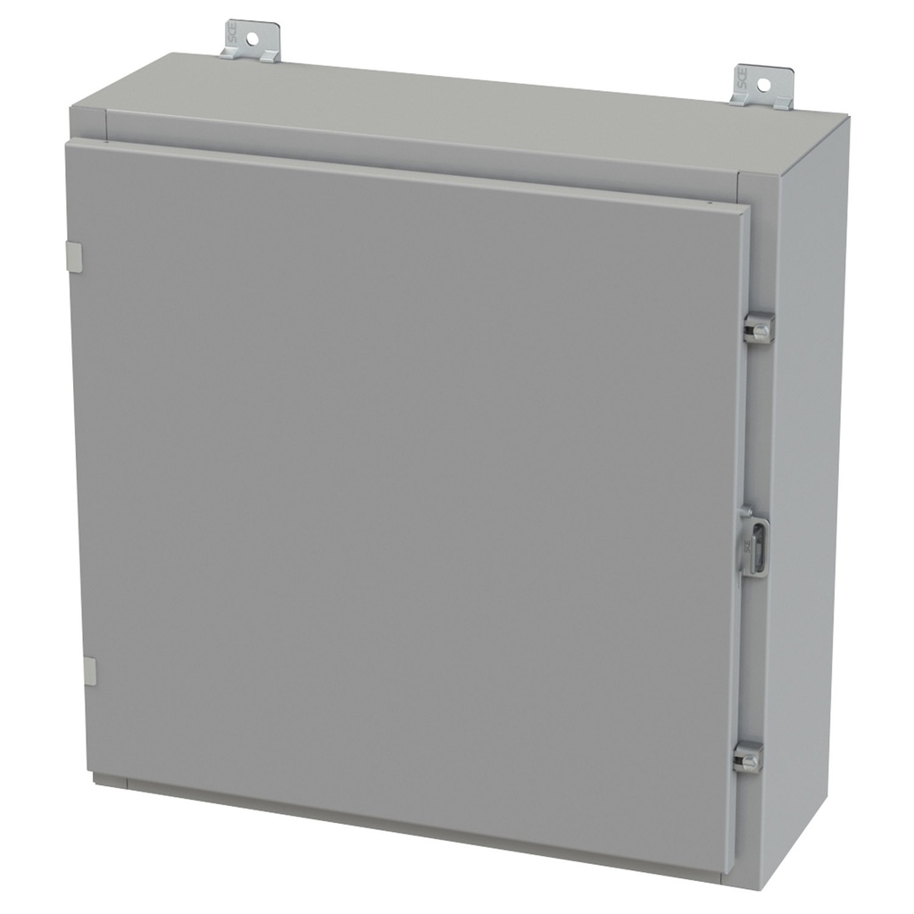 NEMA 3R, 4, 12 Enclosure, Wallmount, 24" H x 24" W x 8" D, Carbon Steel, Powder Coat gray