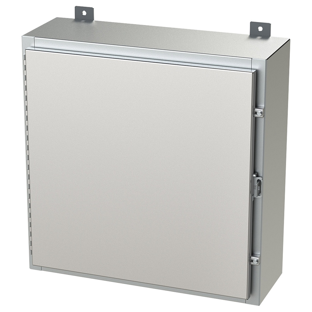 NEMA 4X Enclosure, Wallmount, 24" H x 24" W x 8" D, 304 Stainless Steel