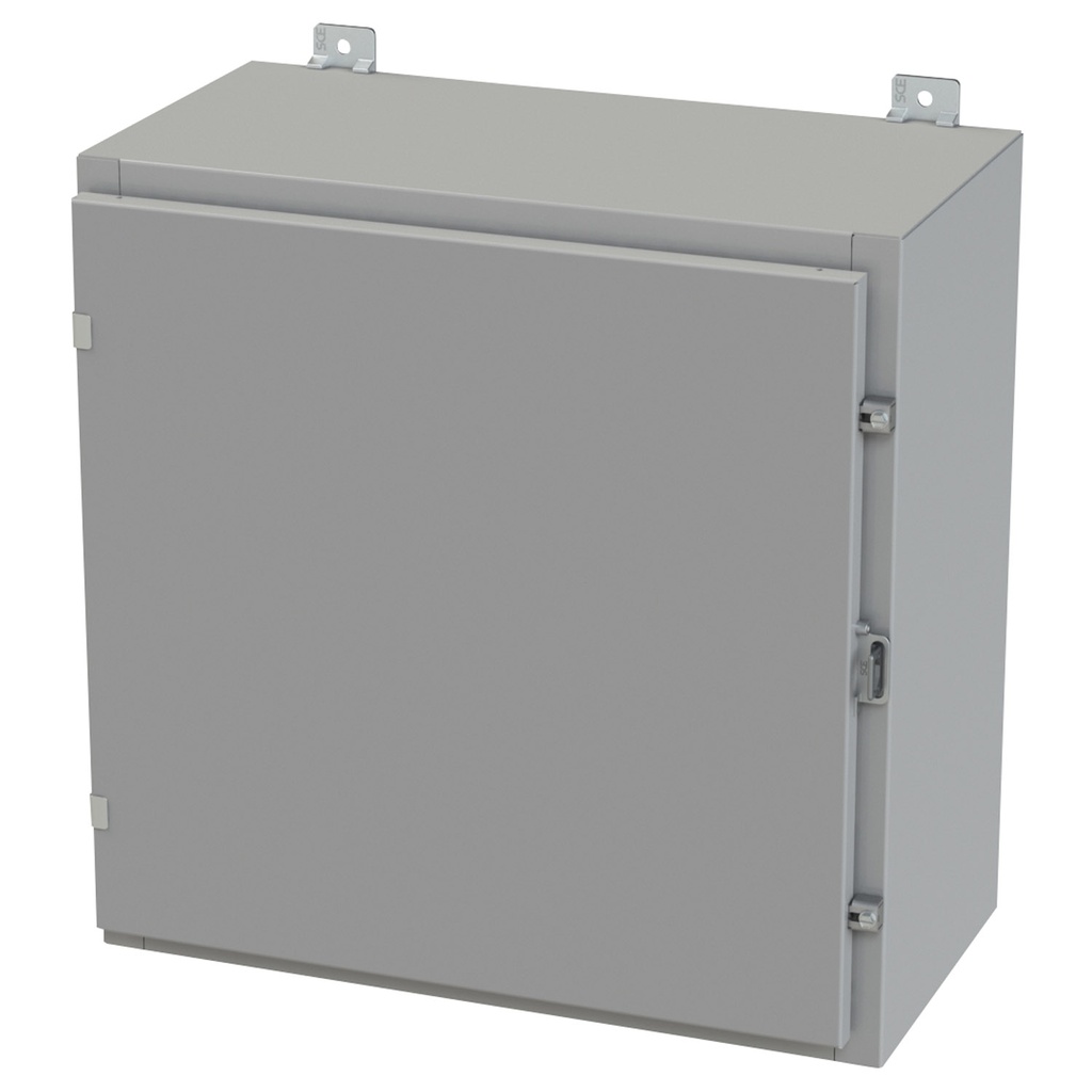 NEMA 3R, 4, 12 Enclosure, Wallmount, 24" H x 24" W x 10" D, Carbon Steel, Powder Coat gray