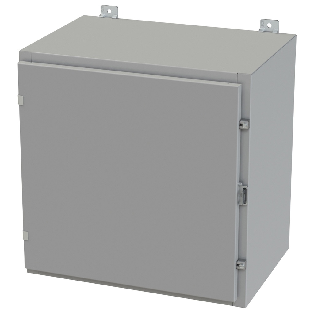 NEMA 3R, 4, 12 Enclosure, Wallmount, 24" H x 24" W x 16" D, Carbon Steel, Powder Coat gray