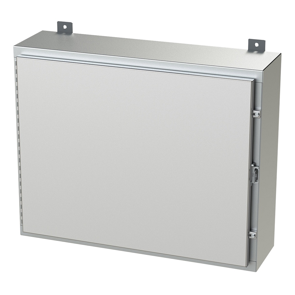 NEMA 4X Enclosure, Wallmount, 24" H x 30" W x 8" D, 304 Stainless Steel