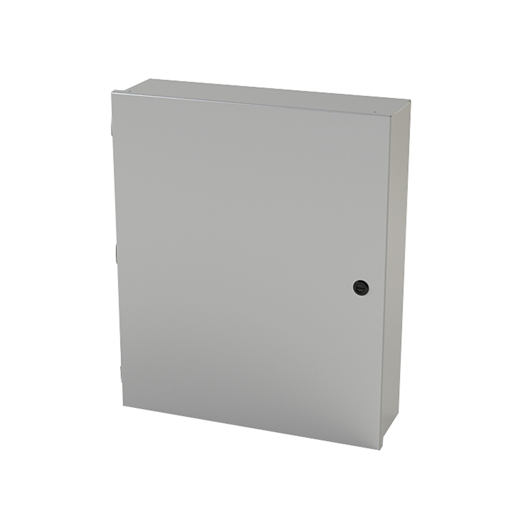 NEMA 1 Enclosure, Wallmount, 24" H x 20" W x 6" D, Carbon Steel, Powder Coat gray