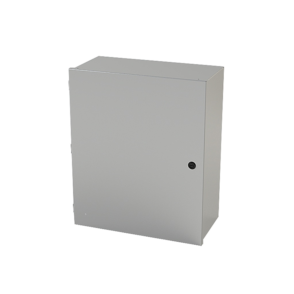 NEMA 1 Enclosure, Wallmount, 24" H x 20" W x 10" D, Carbon Steel, Powder Coat gray