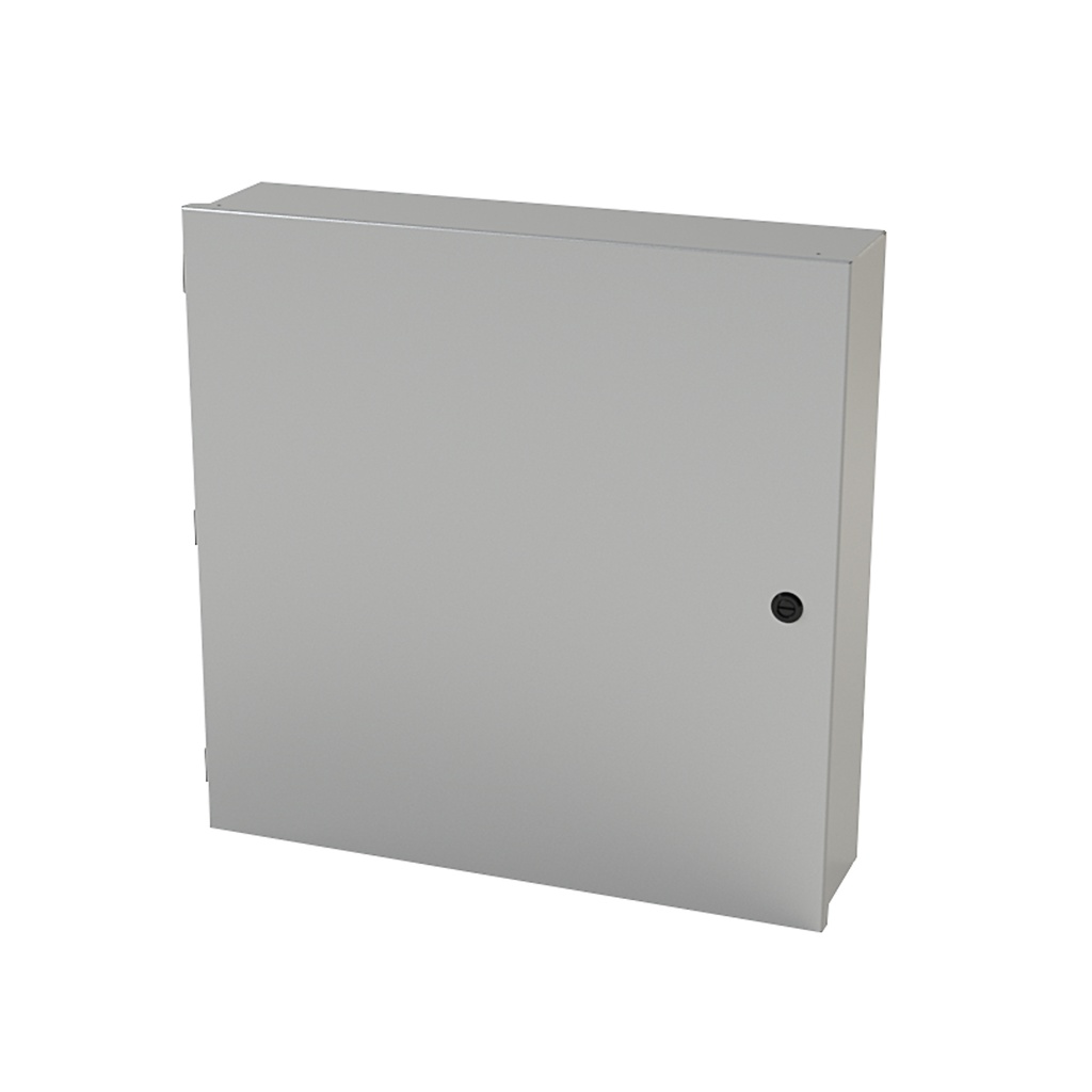 NEMA 1 Enclosure, Wallmount, 24" H x 24" W x 6" D, Carbon Steel, Powder Coat gray