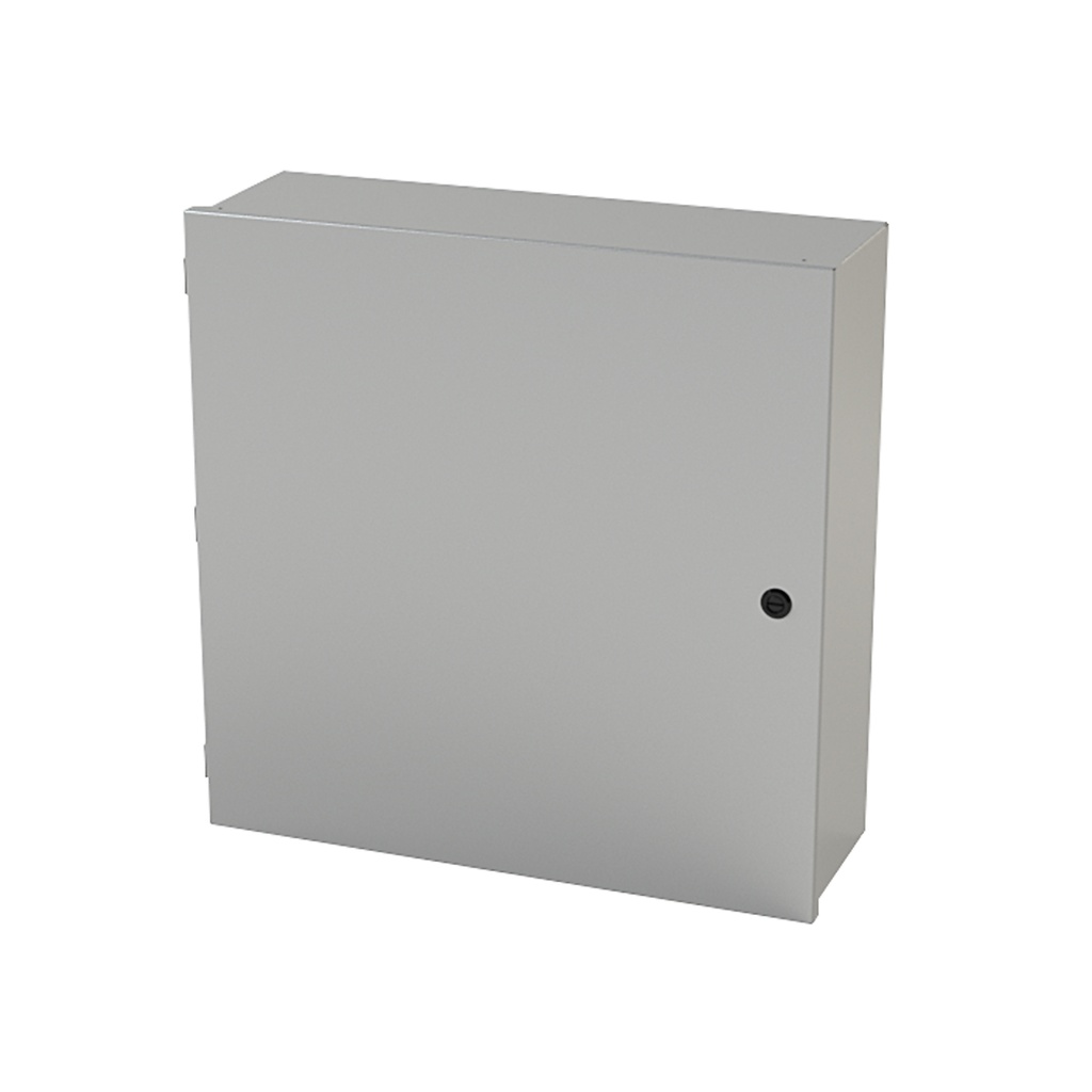 NEMA 1 Enclosure, Wallmount, 24" H x 24" W x 8" D, Carbon Steel, Powder Coat gray