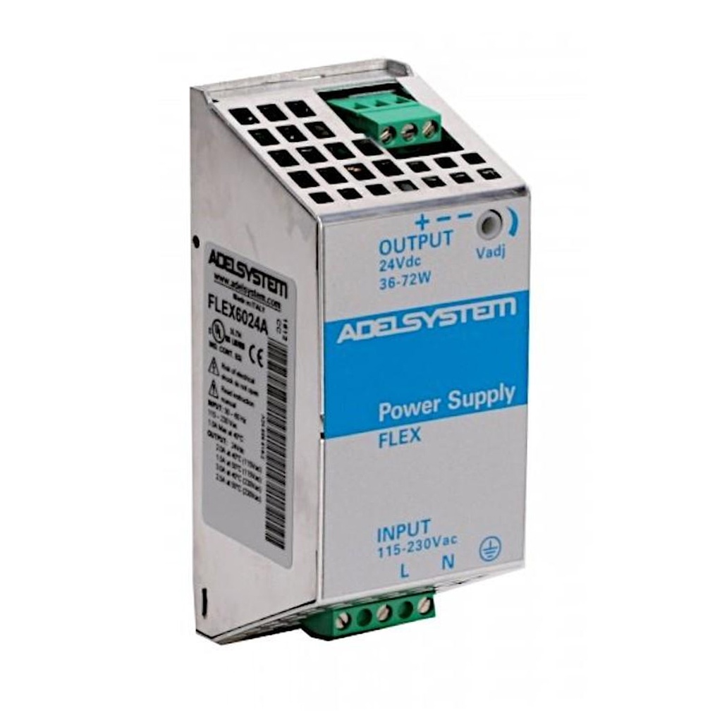 12V DC Power Supply, 6 Amp, 115-230V AC Input, Compact DIN Rail Mounted