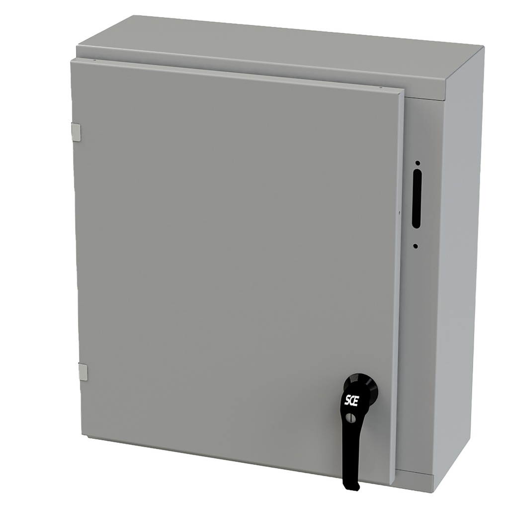 NEMA 3R Enclosure, Wallmount, 24" H x 21.375" W x 8" D, Carbon Steel, Powder Coat gray