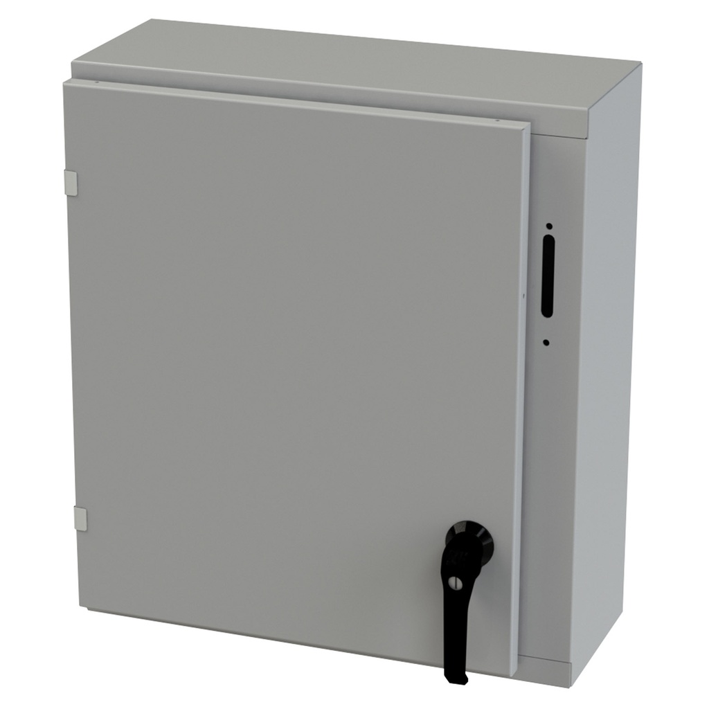 NEMA 3R Enclosure, Wallmount, 24" H x 21.375" W x 8" D, Carbon Steel, Powder Coat gray