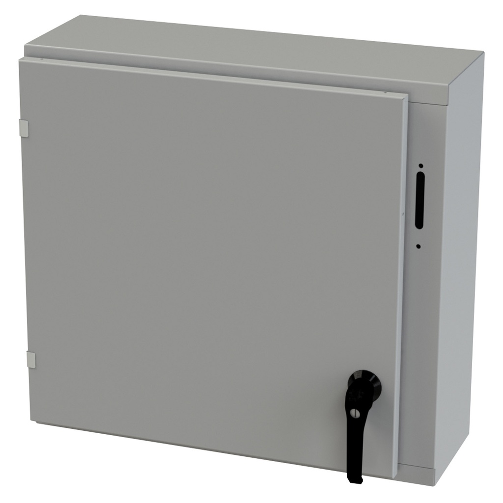 NEMA 3R Enclosure, Wallmount, 24" H x 25.375" W x 8" D, Carbon Steel, Powder Coat gray