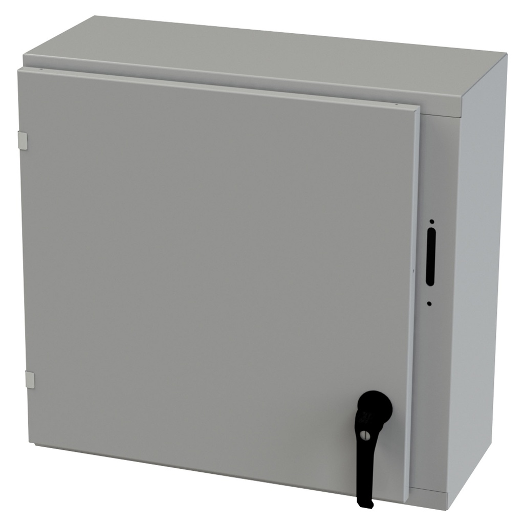 NEMA 3R Enclosure, Wallmount, 24" H x 25.375" W x 10" D, Carbon Steel, Powder Coat gray