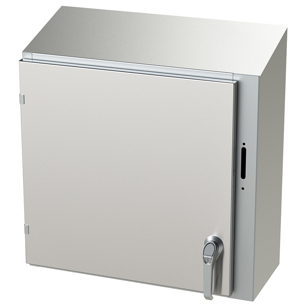 NEMA 4X Enclosure, Slope Top, Wallmount, 24" H x 21" W x 8" D, 304 Stainless Steel