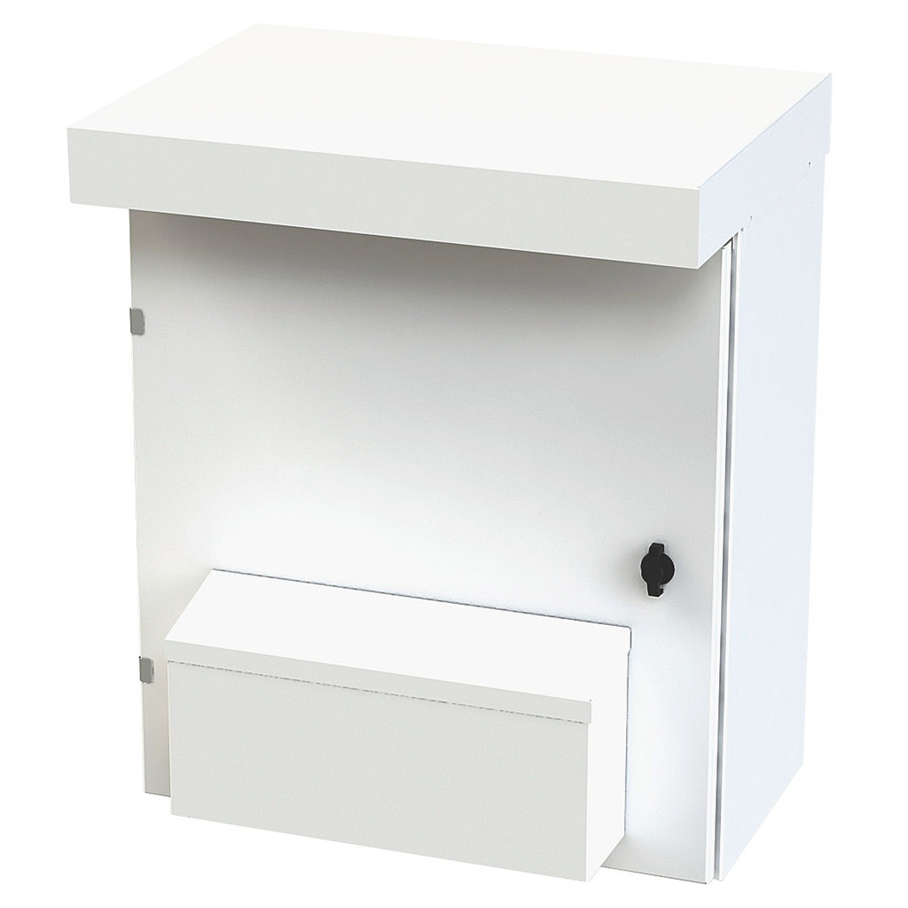 NEMA 3R Enclosure, Wallmount, 29" H x 24" W x 12" D, Carbon Steel, Powder Coat White