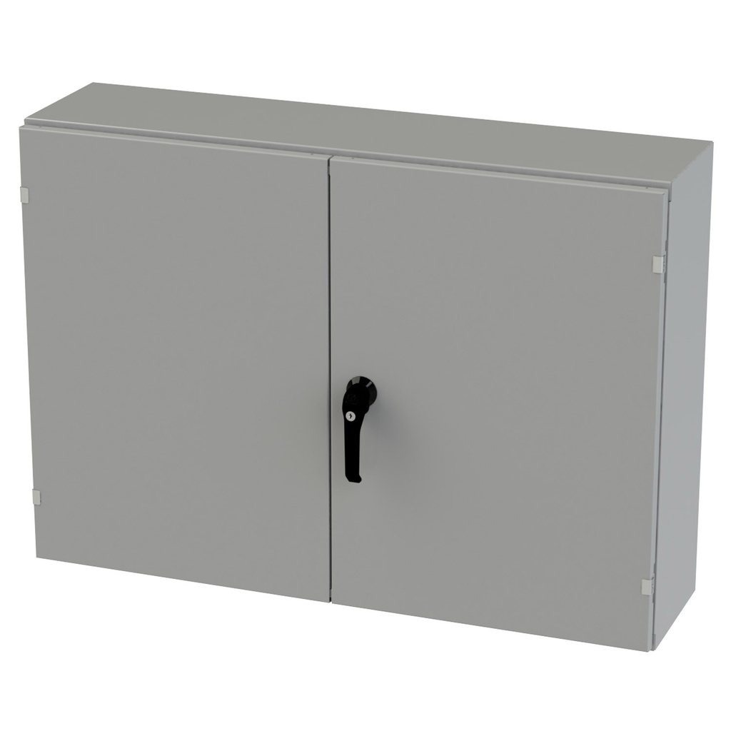 NEMA 3R, 4, 12 Enclosure, Wallmount, 30" H x 42" W x 10" D, Carbon Steel, Powder Coat gray