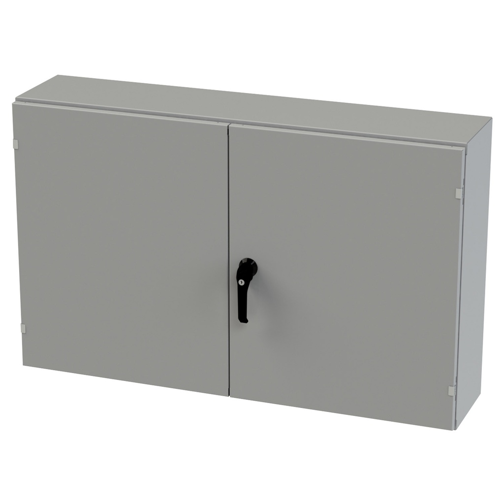 NEMA 3R, 4, 12 Enclosure, Wallmount, 30" H x 48" W x 10" D, Carbon Steel, Powder Coat gray