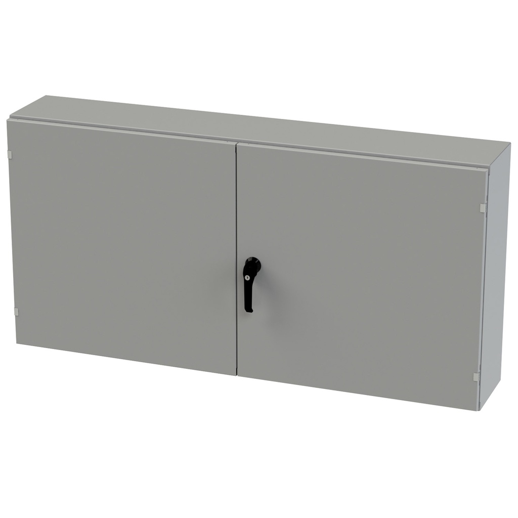 NEMA 3R, 4, 12 Enclosure, Wallmount, 30" H x 60" W x 10" D, Carbon Steel, Powder Coat gray