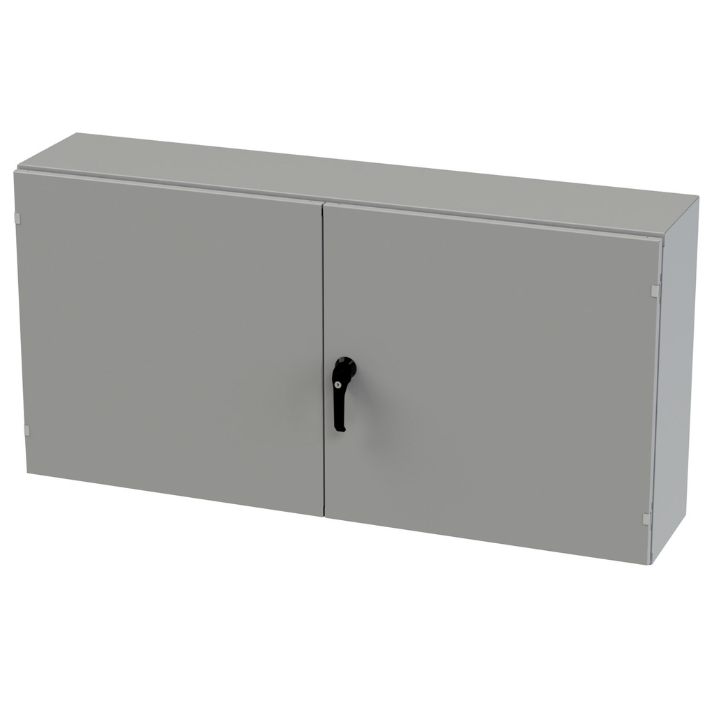 NEMA 3R, 4, 12 Enclosure, Wallmount, 30" H x 60" W x 12" D, Carbon Steel, Powder Coat gray