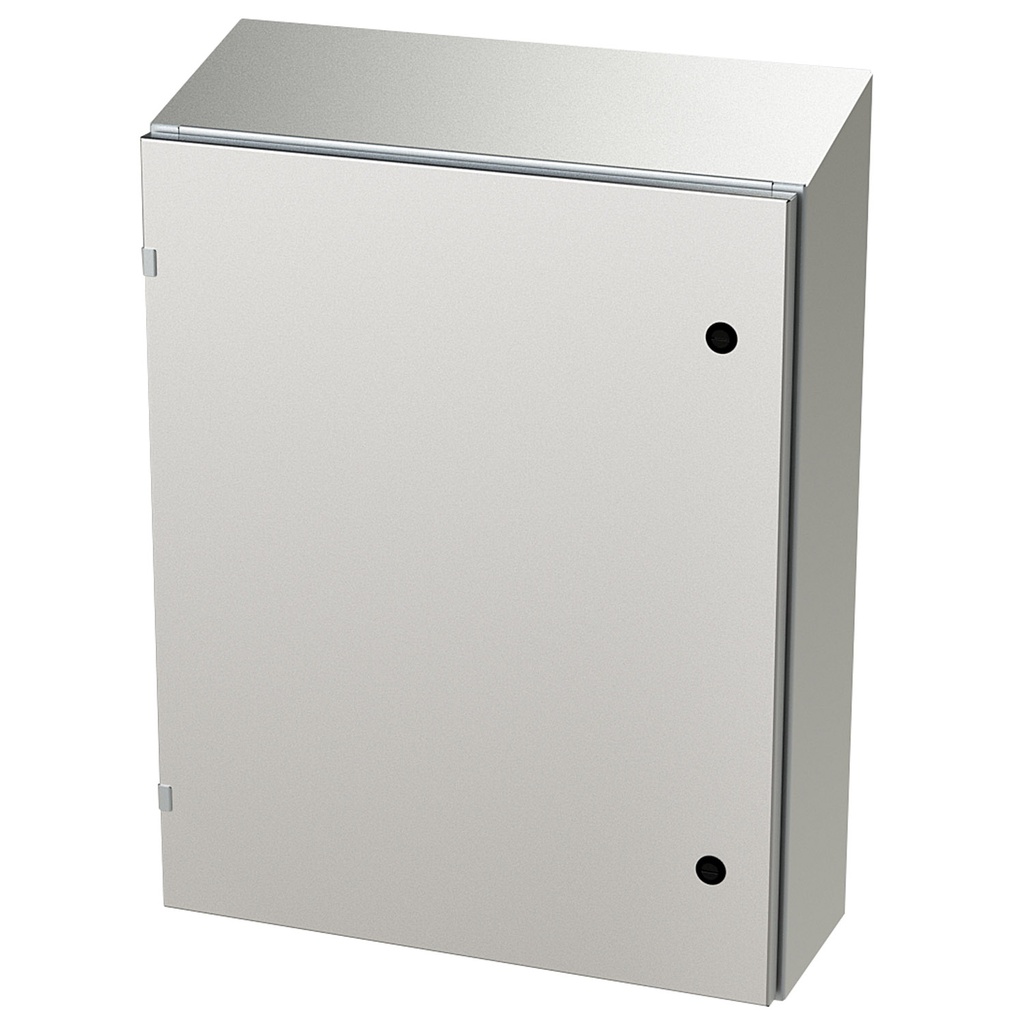 NEMA 4X Enclosure, Slope Top, Wallmount, 30" H x 24" W x 8" D, 304 Stainless Steel