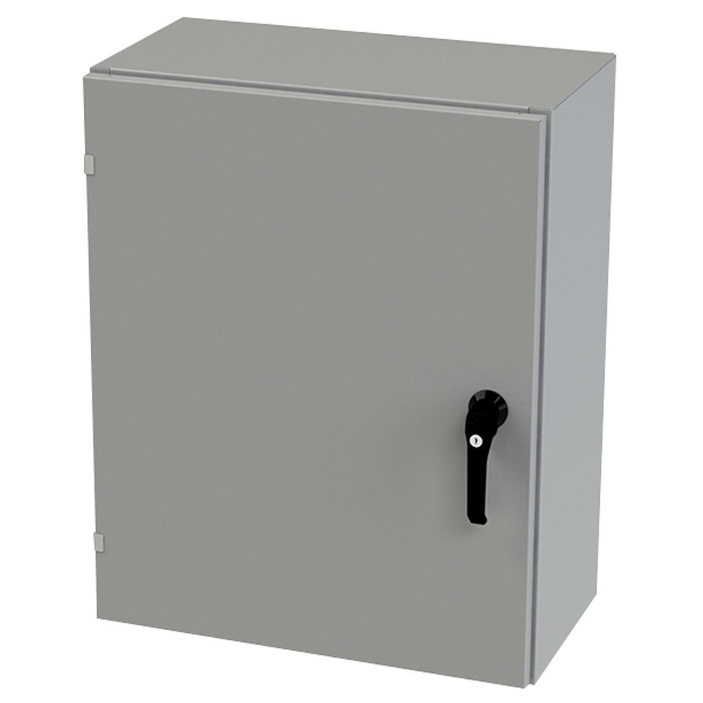 NEMA 3R, 4, 12 Enclosure, Wallmount, 30" H x 24" W x 12" D, Carbon Steel, Powder Coat gray