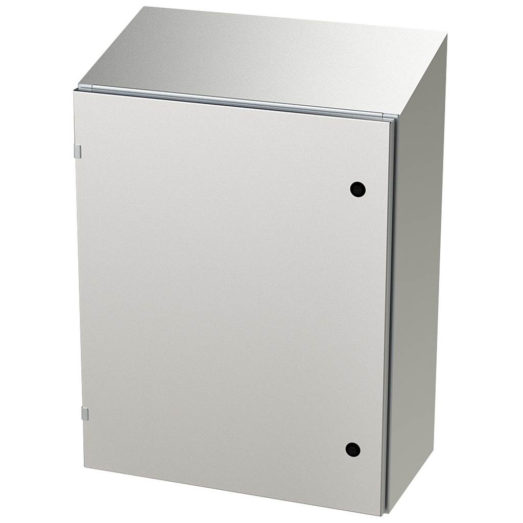 NEMA 4X Enclosure, Slope Top, Wallmount, 30" H x 24" W x 12" D, 304 Stainless Steel