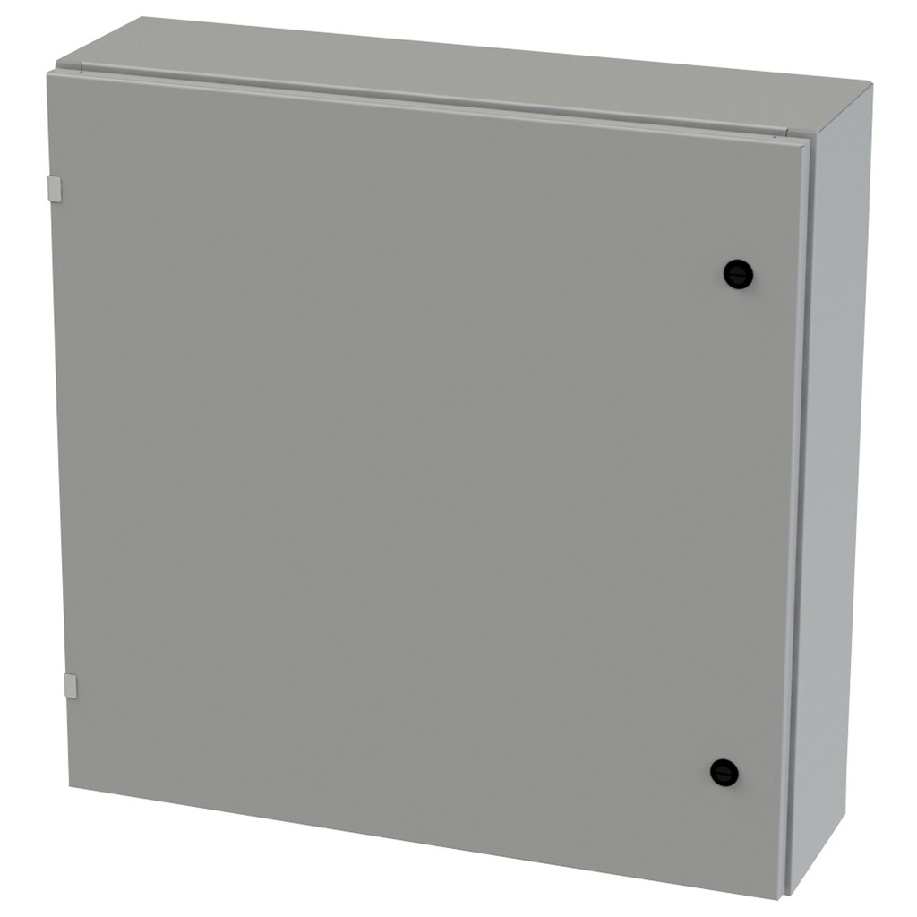 NEMA 3R, 4, 12 Enclosure, Wallmount, 30" H x 30" W x 8" D, Carbon Steel, Powder Coat gray, Heavy Duty