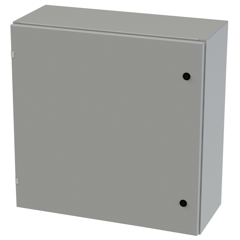 NEMA 3R, 4, 12 Enclosure, Wallmount, 30" H x 30" W x 12" D, Carbon Steel, Powder Coat gray, Heavy Duty