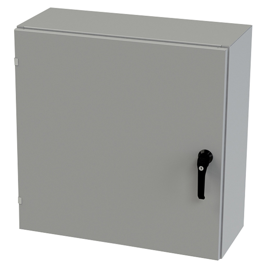 NEMA 3R, 4, 12 Enclosure, Wallmount, 30" H x 30" W x 12" D, Carbon Steel, Powder Coat gray