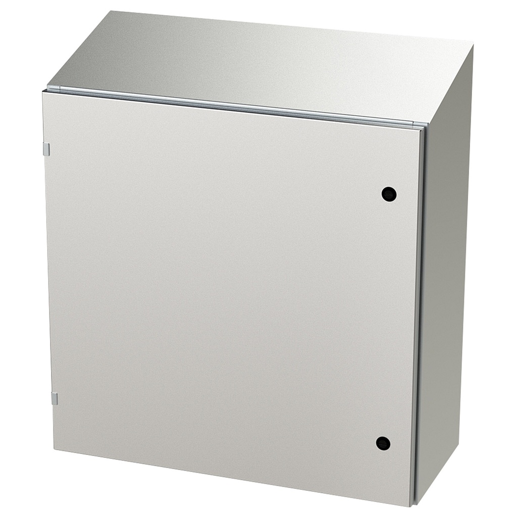 NEMA 4X Enclosure, Slope Top, Wallmount, 30" H x 30" W x 12" D, 304 Stainless Steel