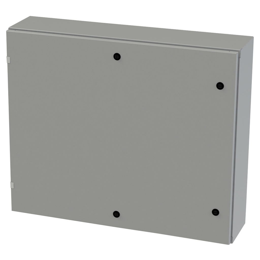 NEMA 3R, 4, 12 Enclosure, Wallmount, 30" H x 36" W x 8" D, Carbon Steel, Powder Coat gray, Heavy Duty