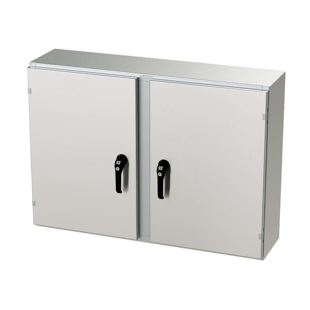 NEMA 4X Enclosure, Wallmount, 30" H x 42" W x 10" D, 304 Stainless Steel