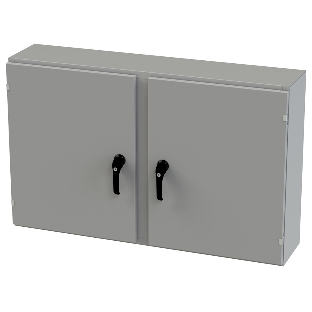 NEMA 3R, 4, 12 Enclosure, Wallmount, 30" H x 48" W x 10" D, Carbon Steel, Powder Coat gray