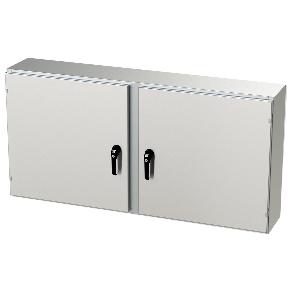 NEMA 4X Enclosure, Wallmount, 30" H x 60" W x 10" D, 304 Stainless Steel