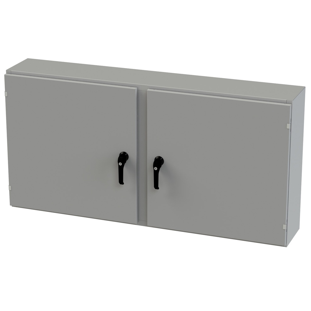 NEMA 3R, 4, 12 Enclosure, Wallmount, 30" H x 60" W x 10" D, Carbon Steel, Powder Coat gray