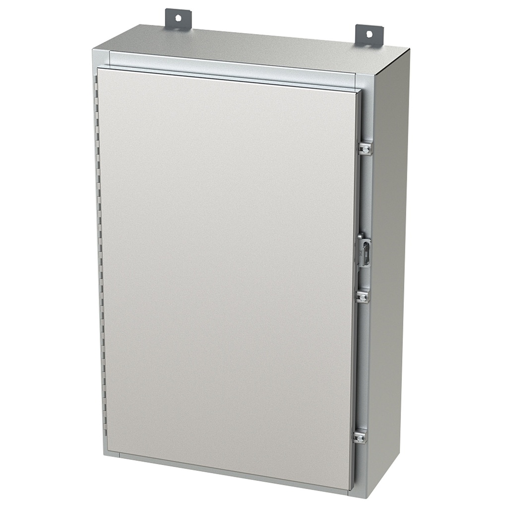 NEMA 4X Enclosure, Wallmount, 30" H x 20" W x 8" D, 304 Stainless Steel