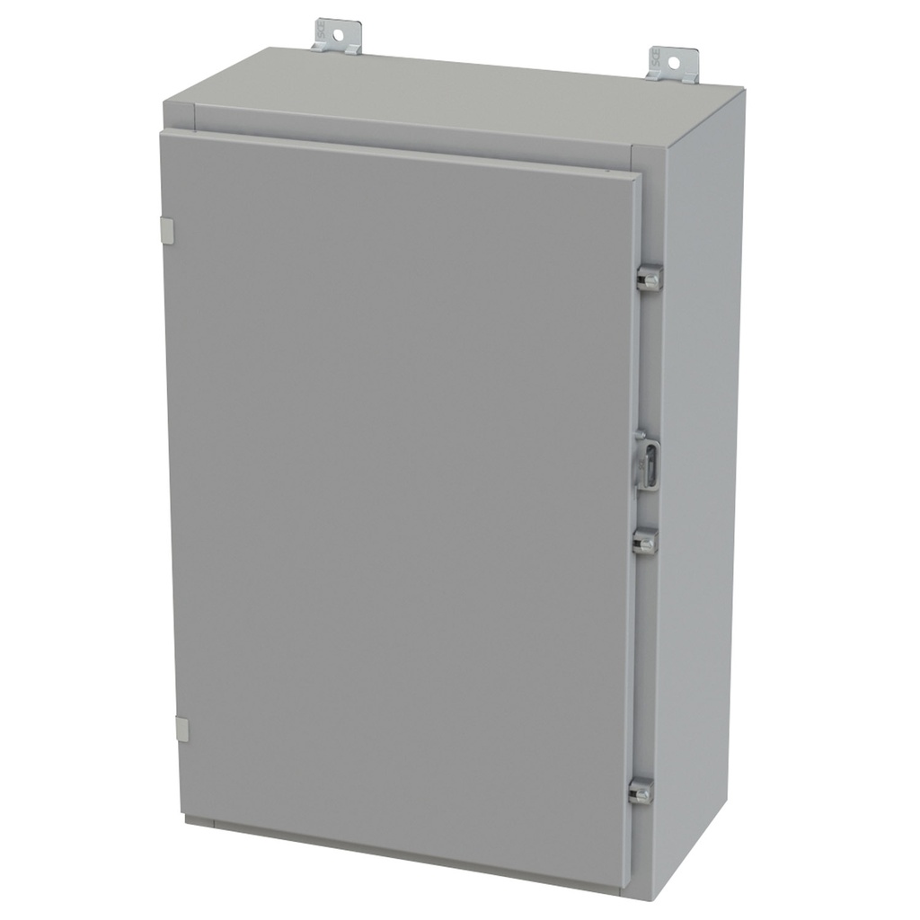 NEMA 3R, 4, 12 Enclosure, Wallmount, 30" H x 20" W x 10" D, Carbon Steel, Powder Coat gray