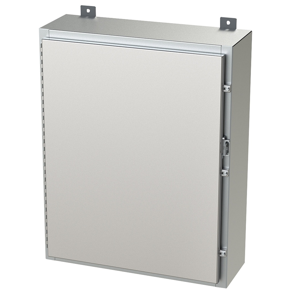 NEMA 4X Enclosure, Wallmount, 30" H x 24" W x 8" D, 304 Stainless Steel