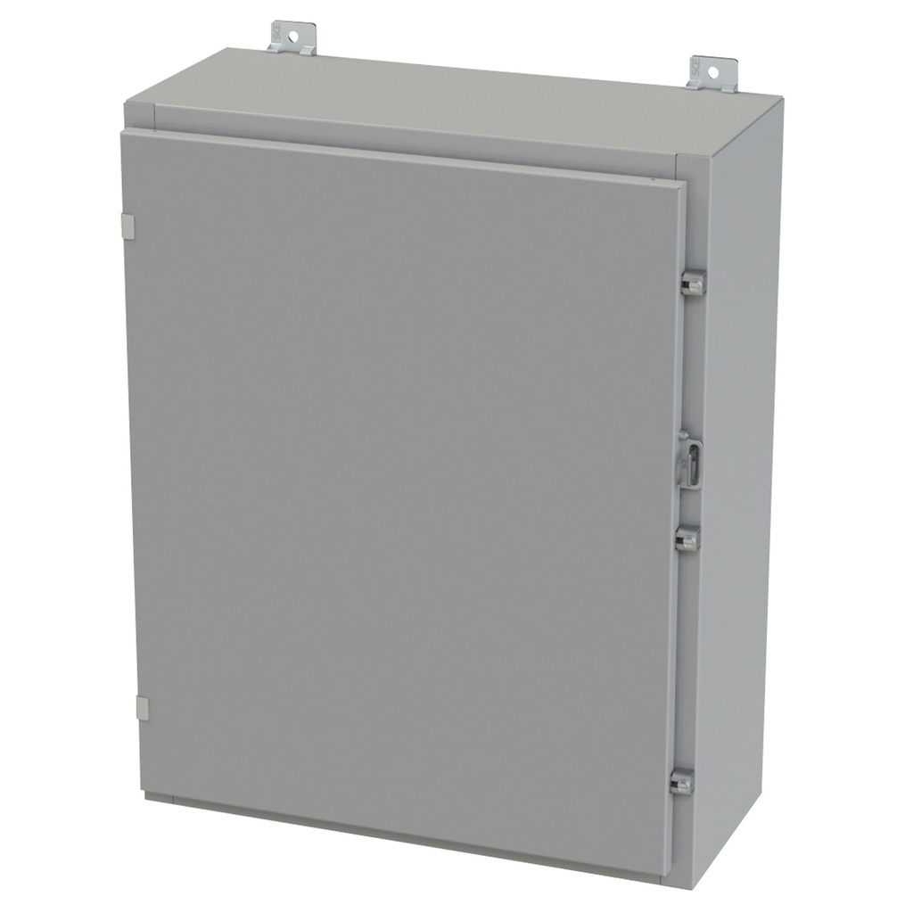 NEMA 3R, 4, 12 Enclosure, Wallmount, 30" H x 24" W x 10" D, Carbon Steel, Powder Coat gray