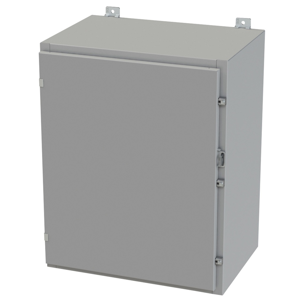 NEMA 3R, 4, 12 Enclosure, Wallmount, 30" H x 24" W x 16" D, Carbon Steel, Powder Coat gray