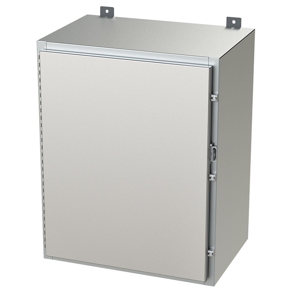 NEMA 4X Enclosure, Wallmount, 30" H x 24" W x 16" D, 304 Stainless Steel