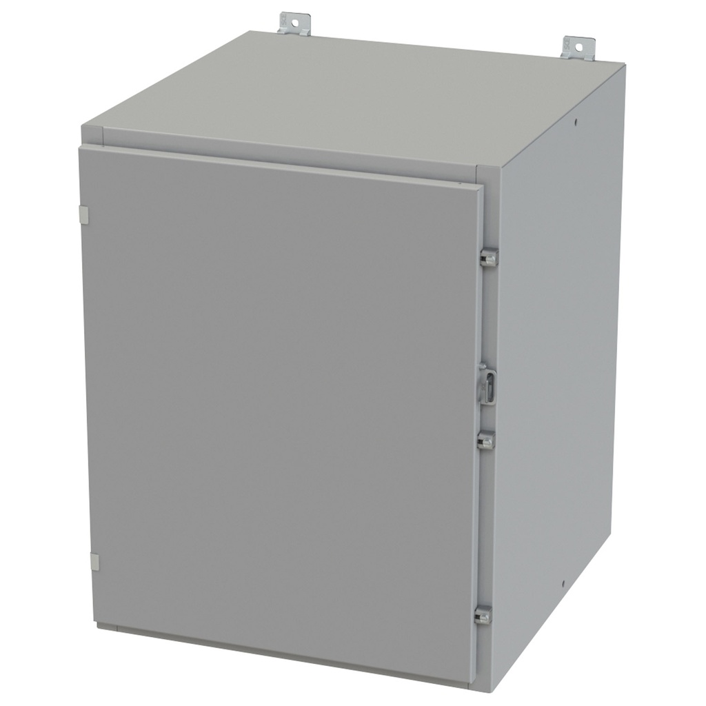 NEMA 3R, 4, 12 Enclosure, Wallmount, 30" H x 24" W x 24" D, Carbon Steel, Powder Coat gray