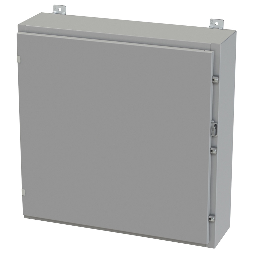 NEMA 3R, 4, 12 Enclosure, Wallmount, 30" H x 30" W x 8" D, Carbon Steel, Powder Coat gray