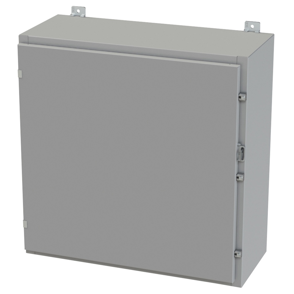 NEMA 3R, 4, 12 Enclosure, Wallmount, 30" H x 30" W x 12" D, Carbon Steel, Powder Coat gray