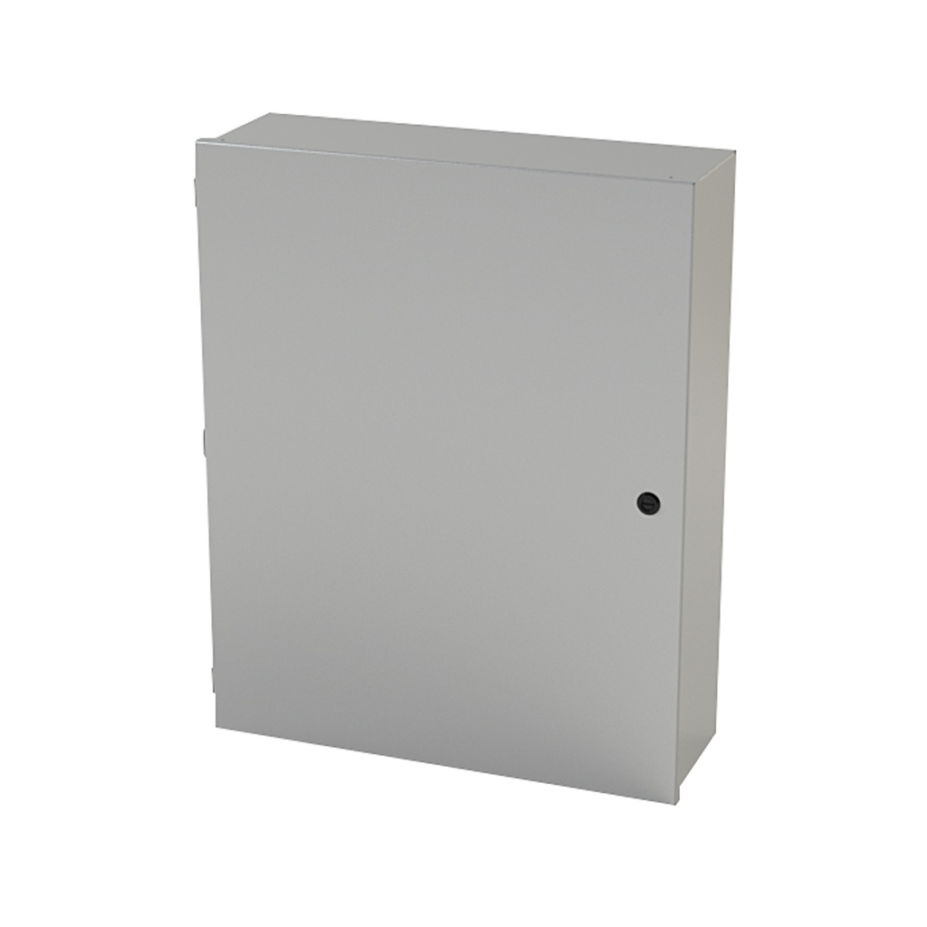 NEMA 1 Enclosure, Wallmount, 30" H x 24" W x 8" D, Carbon Steel, Powder Coat gray