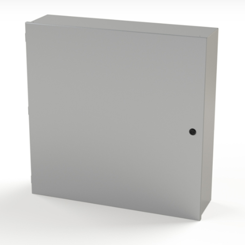 NEMA 1 Enclosure, Wallmount, 30" H x 30" W x 8" D, Carbon Steel, Powder Coat gray